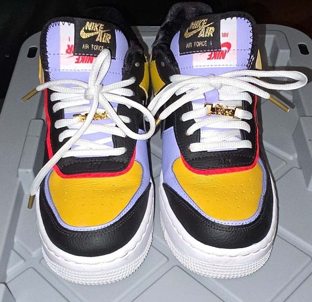 Nike Women's Air Force 1 Shadow Sisterhood Dark Sulfur DO6114-700 Size 6